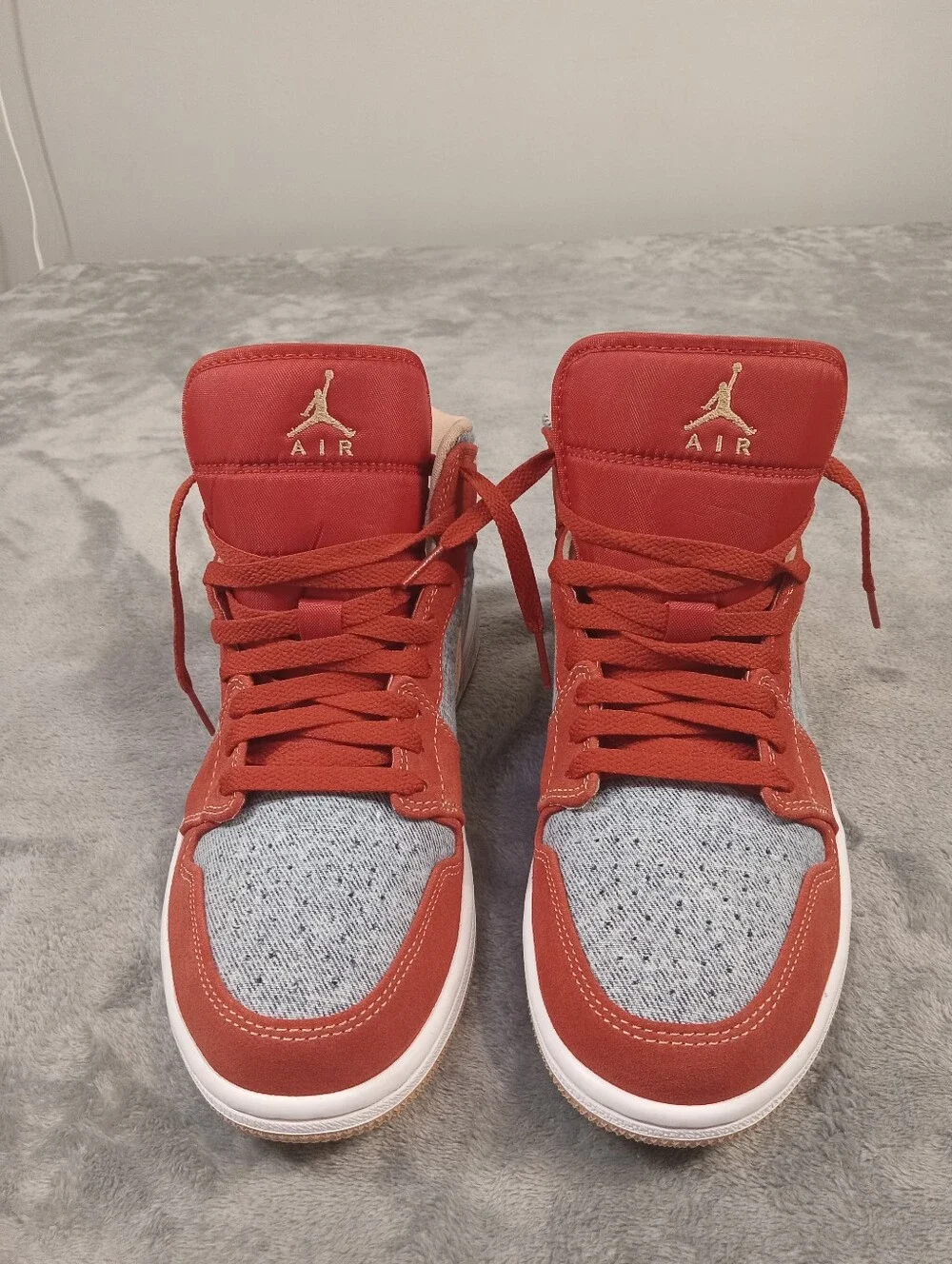 Air Jordan High Top Sneakers in Red and Grey Size 8 NWT